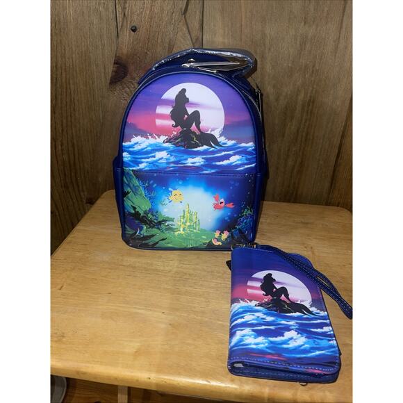 Loungefly Handbags - Loungefly Disney The Little Mermaid Silhouette Mini Backpack With Wallet